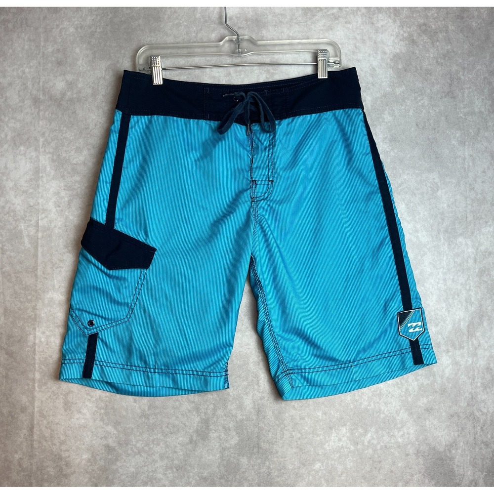 VINTAGE Billabong Board Shorts Mens 33 Blue Platinum X Swim Trunk Surf Beach Y2K
